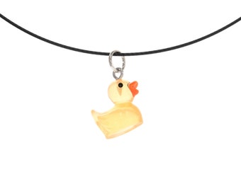 Cute Pendant for Girlfriend. Necklace for Women for Birthday Gift. Small Cute Pendant Jewelry with Rubber Duck Programming & Debugging