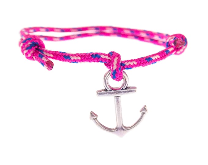 Anchor Bracelet Men Women, Nautical Male Rope Charm Wristband, Friendship Wrap Hope Bracelet. 2 mm