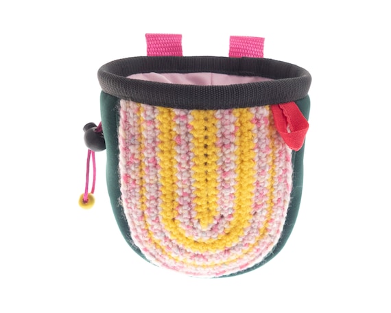 Knitted Climbing Chalk Bag for Kids Knit Attach on Harness 