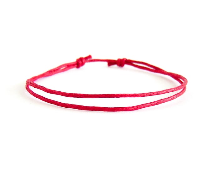 String Bracelet Circle, Red String Bracelet  For Good Luck. For Men And Women. Yellow, Green, Red or Blue Thread. 1 mm