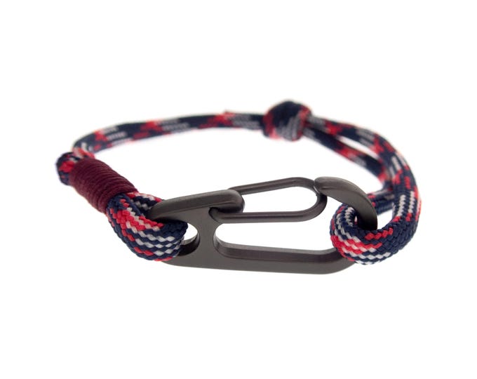 Sailor Surfer Knot Bracelet with Clasp. Adjustable Navy Blue String Bracelet Adjustable Knot for Couples. Mens Boys Paracord Jewelry Camping