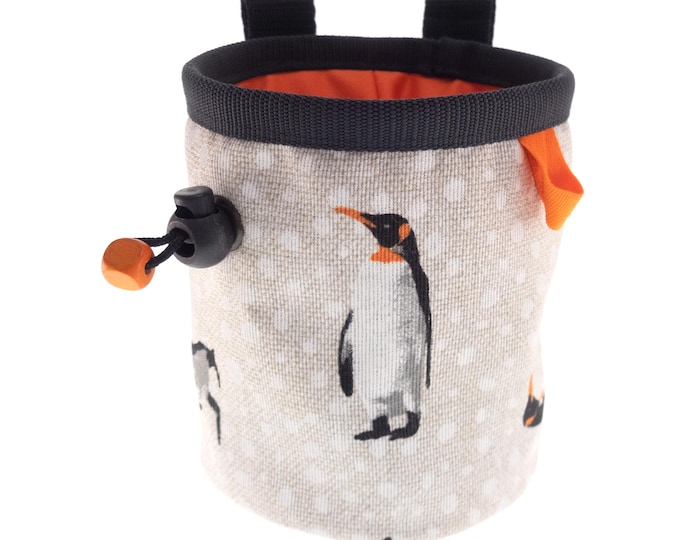 Childrens Climbing Chalk Bag, Kids Funny Equipment Chalk Pouch with Penguins. S Size