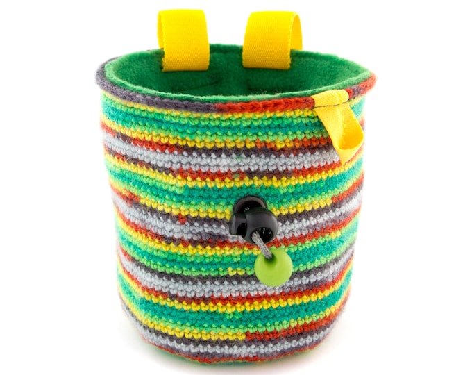 Climbing Harness Bag, Rock Climbing Gear Chalk Bag, Hip Indoor and Outdoor Powder Pod Purse. M Size