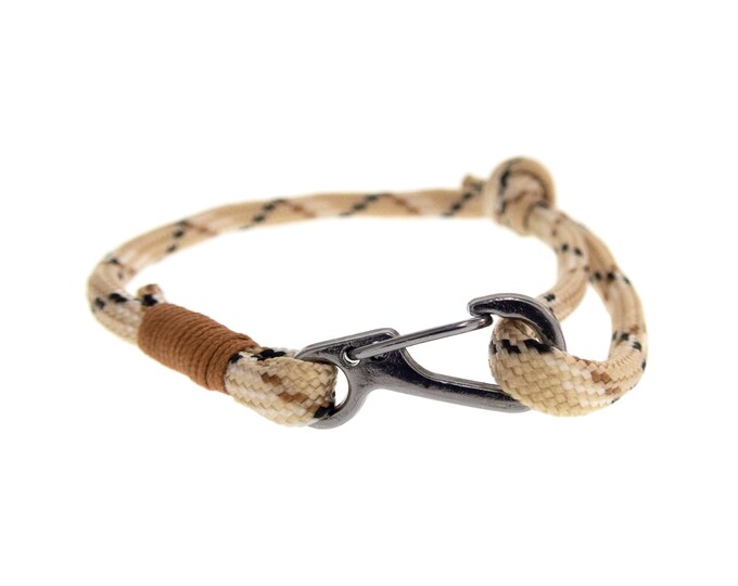 Rope Bracelet Nautical with Metal Clasp. Sailing Jewelry for Men Women with Adjustable Knot & Navy Charm. Nylon Paracord Surfer Sailor Style