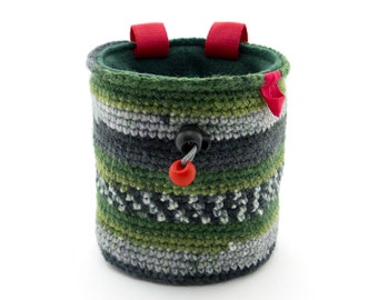 Bouldering Chalk Bag, Best and Cool Knit Large Bucket Chalk Bag. L Size