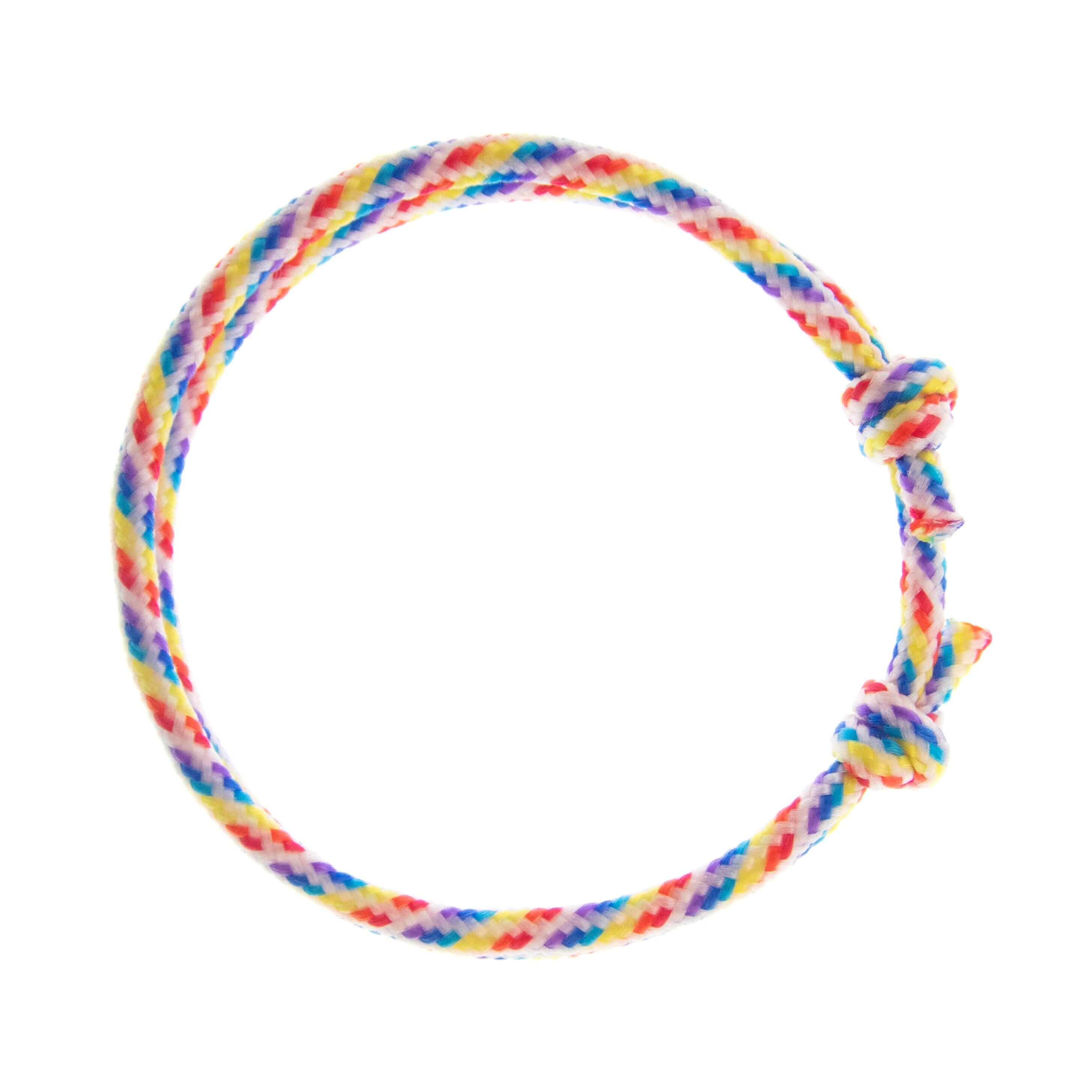 Rainbow Bracelet String, Eternity Cord Cuff, Friendship Equality Gift,  Hope, Pride LGBT Paracord Jewelry. Unisex. 2mm
