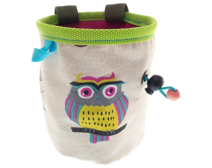Handmade Chalk Bag for Rock Climbing and Bouldering, Cool Climbers Chalk Bucket Bag. Size M