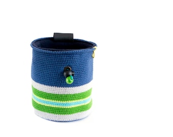 Chalk Bag for Rock Climbing. Chalk Bag for Climbing. Chalk Bag for Bouldering. Handmade. Knitted, Crocheted And Fair Trade, L Size