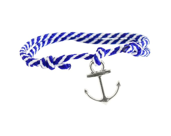Navy Bracelet, Nautical Bracelet, Anchor Bracelet, Rock Climbing Jewelry with Anchor. 2 mm