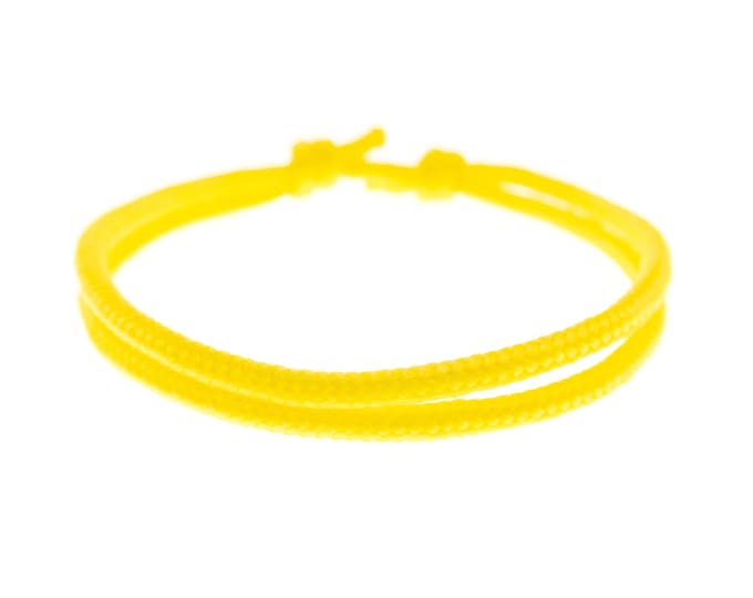 Sea Rope Bracelet. Nautical Bracelet Mens or Womens. Adjustable Cord Ocean Cuff for Men Ladies. Yellow Survival Jewelry Wrap Paracord. 2 mm