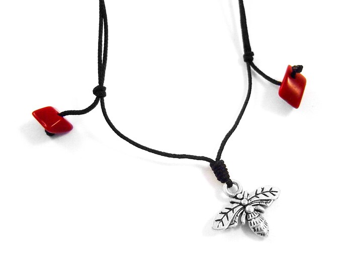 Travel Gift for Men Necklace. Travel Gift for Women. Travel Gifts for Him, Travel Gift for Her, Fathers Day Dad Honey Bee Pendant
