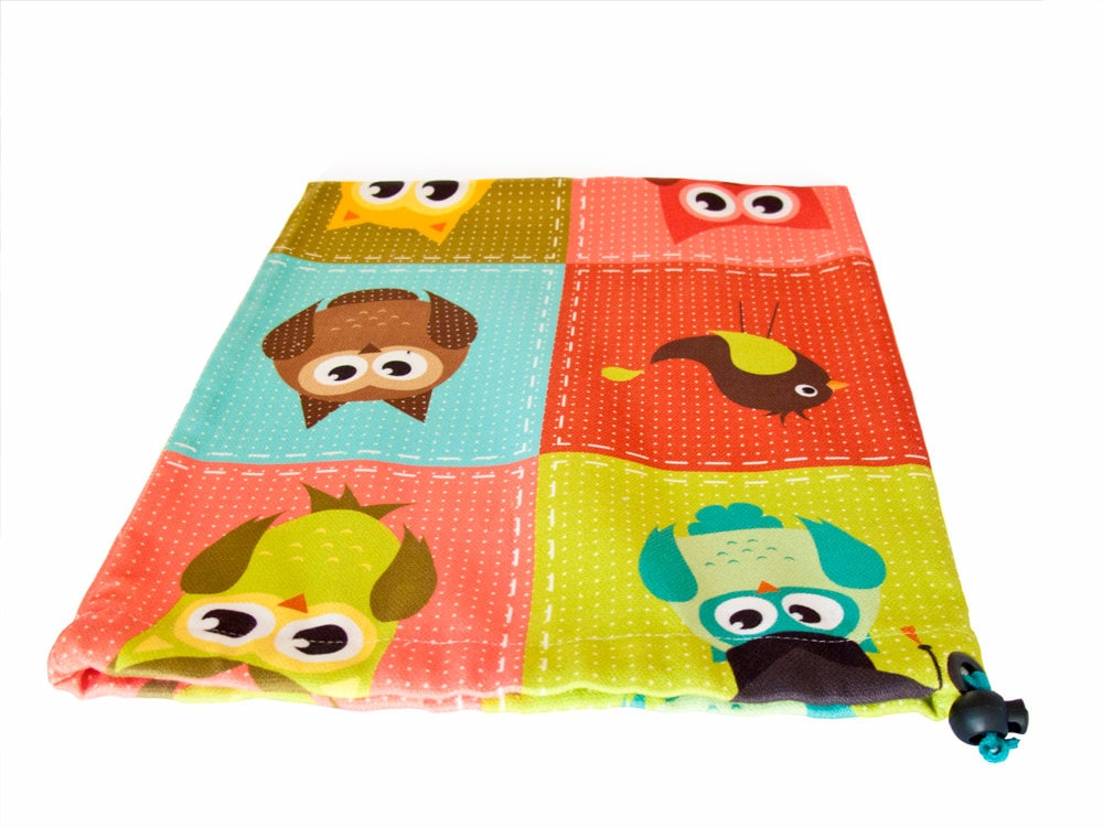 Drawstring Bag. Shoe Bag. Kids Toy Bag With Colorful Owls Kids Toys