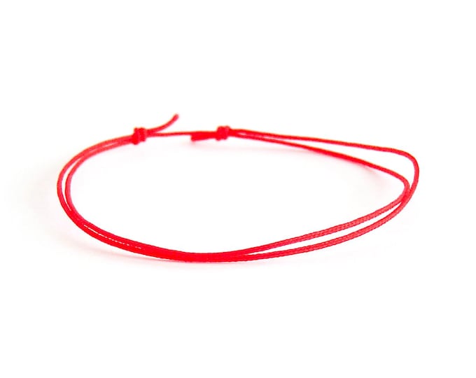 Red Bracelet For Protection, Red Bracelet String, Red Bracelet Lucky For Men And Women Adjustable Buddhist Feng Shui Cuff Good Luck. 0.8 mm