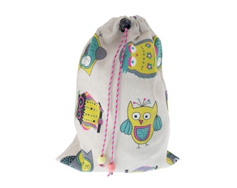 Rock Climbing Shoe Bag, Owl Pouch for Harness Gear, Eco Friendly Tote. H31/W22 cm