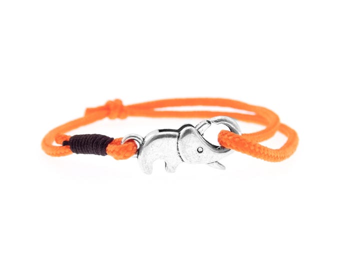 Mens Yoga Bracelet, Meditation Wrap Jewelry, Knot String Clasp Charm Elephant. Unisex. Girl. 2 mm