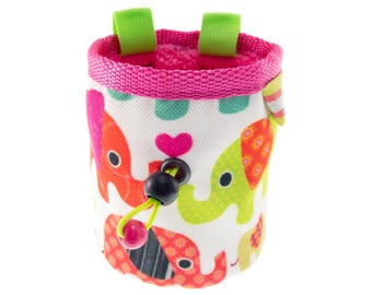 Kids Climbing Gym Chalk Bag, Indoor Rock Climbing Bag for Kids, Animal Elephants Chalk Bag. S Size