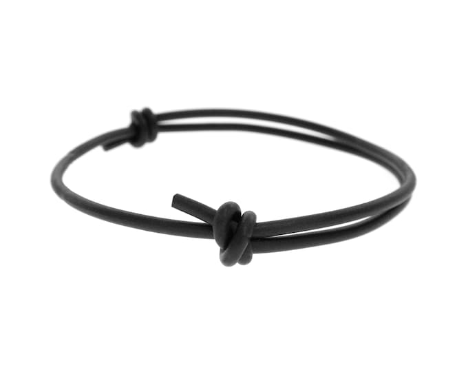 Mens Rubber Bracelet Waterproof Unisex Jewelry Adjustable. Surfer Gift Idea. 2 mm