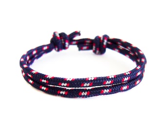 Rope Bracelet Ladies, Vanities Rope Bracelet. Womens Yacht Rope Bracelet Oceana Blue With Sliding Knot Emergency And Survival Jewelry. 3 mm