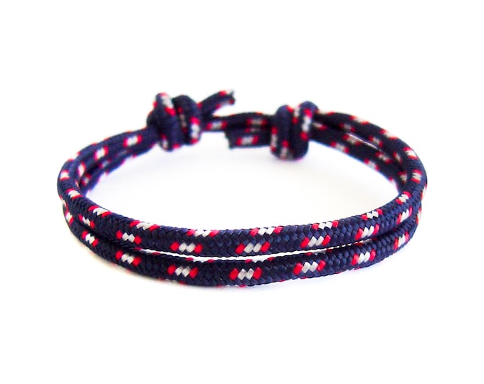 Rope Bracelet Ladies, Vanities Rope Bracelet. Womens Yacht Rope Bracelet Oceana Blue With Sliding Knot Emergency And Survival Jewelry. 3 mm