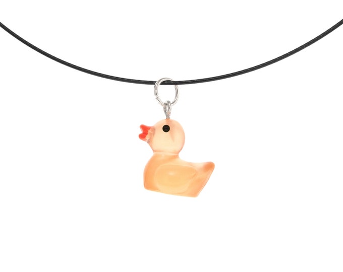 Women Best Friend Necklace with Rubber Duck. Jewelry Gifts for Birthday. Cute Girly Ducky Necklace for Programming Debugging Woman, Adults