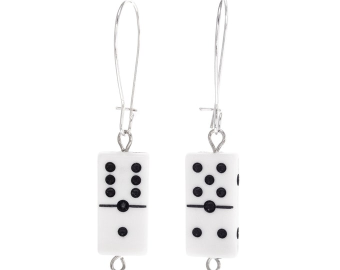 Gift for Domino Lovers Best Friend. Domino Dangle Earrings. Gift Ideas: Domino Players Birthday. Game Gift for Friend, Mom. Domino Earrings