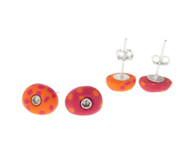 Mismatched Rock Climbing Holds Earrings, Unique Rock Climbing Gifts Mixed Colors Each Bouldering Hold Earring is Different Color. Mini Studs