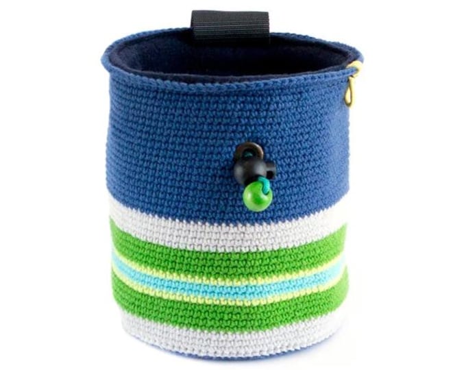 Chalk Bag for Rock Climbing. Chalk Bag for Climbing. Chalk Bag for Bouldering. Handmade. Knitted, Crocheted And Fair Trade, L Size