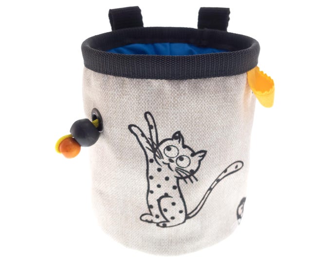Rock Climbing for Kids Chalk Bag, Toddler Children Bouldering Bucket, Children's Chalk Pouch with Cats. S Size