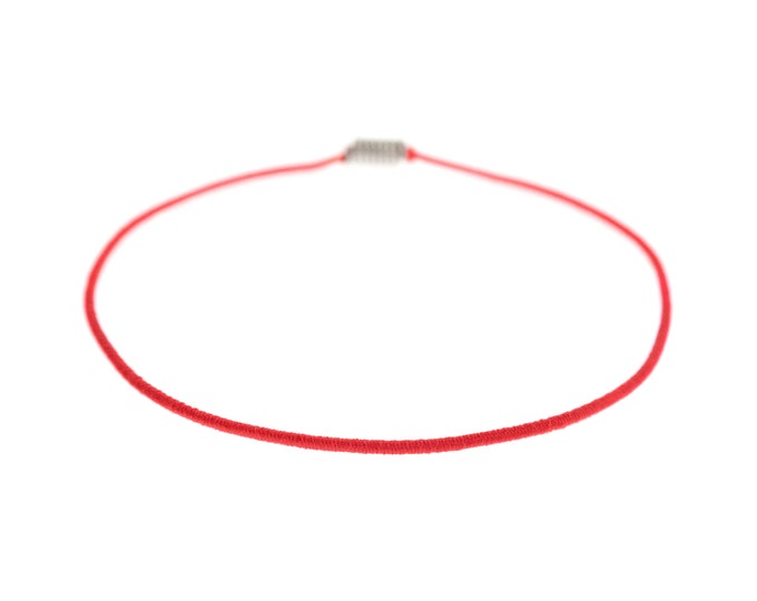 Elastic Lucky Kabbalah Red String Bracelet for Protection & Good Luck. Stretch Hindu Jewelry. Prayer Bracelet for Love. For Women, Men. 1mm