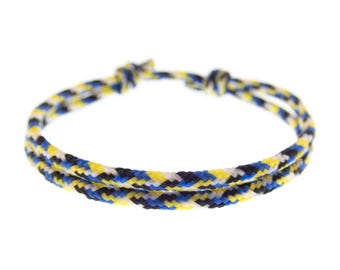 Minimalist Womens Bracelet. Mens Minimal Cuff. Simple Adjustable Jewelry Paracord Beach Bracelet of Rope String with Knots. Thin. 2 mm