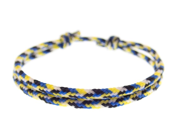 Minimalist Womens Bracelet. Mens Minimal Cuff. Simple Adjustable Jewelry Paracord Beach Bracelet of Rope String with Knots. Thin. 2 mm