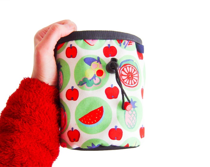 Bouldering Chalk Bucket, Handmade Rock Climbing Cute Gym Pot Large Chalk Bag. L size