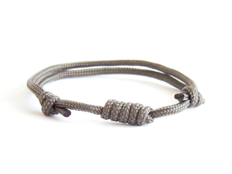 Rock Climbing Bracelet, Rope Bracelet, Braided Bracelet. Rock Climbing Jewelry. 3mm grey