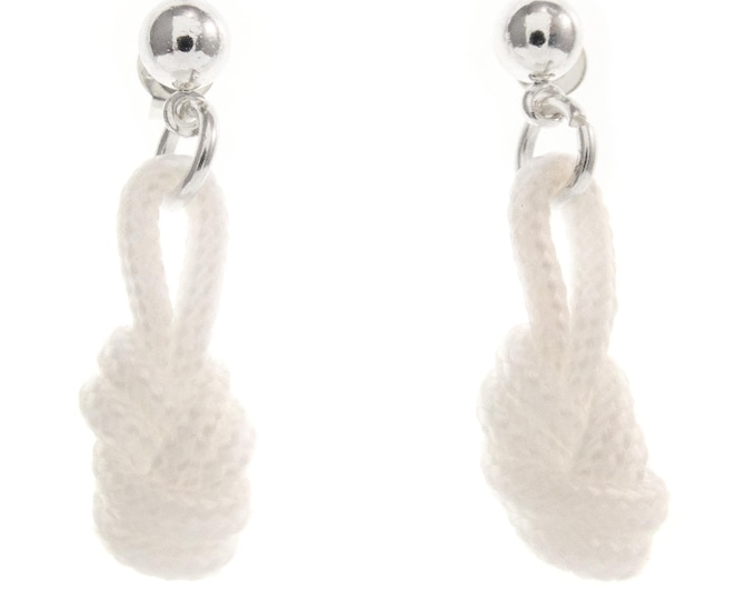 Macrame Knot Earrings. Rock Climbing Gift. Macrame Stud Earrings Long. Boho Cord Stud Earrings Dangle. Sport Gift for A Girl, Women Climber