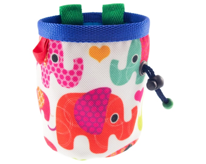 Kids Cute Chalk Bag, Ultralight Cool Fun Animal Elephants Kids Rock Climbing Pouch. S Size