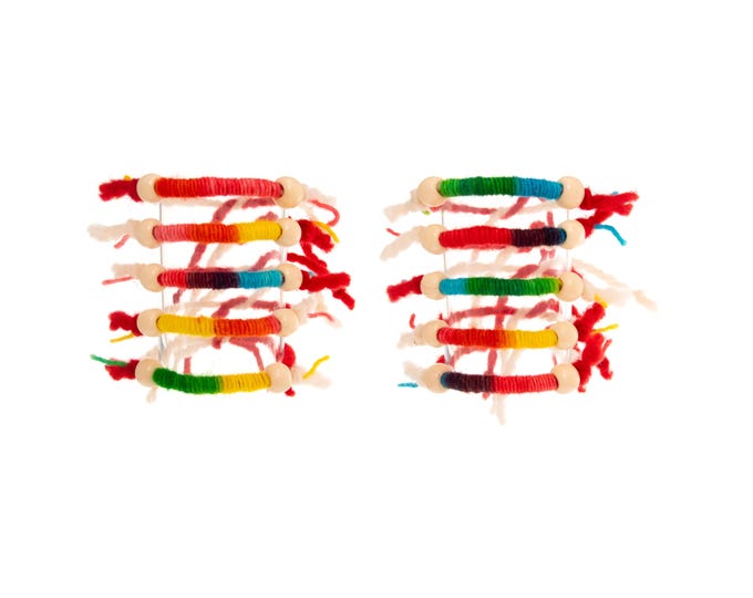 Martenitsa Day Bracelet. Bulgarian Martenitsa Bracelet. Red White Yarn Martenitsi with 2 beads. Happy Baba Marta Gift. Tradition in Bulgaria