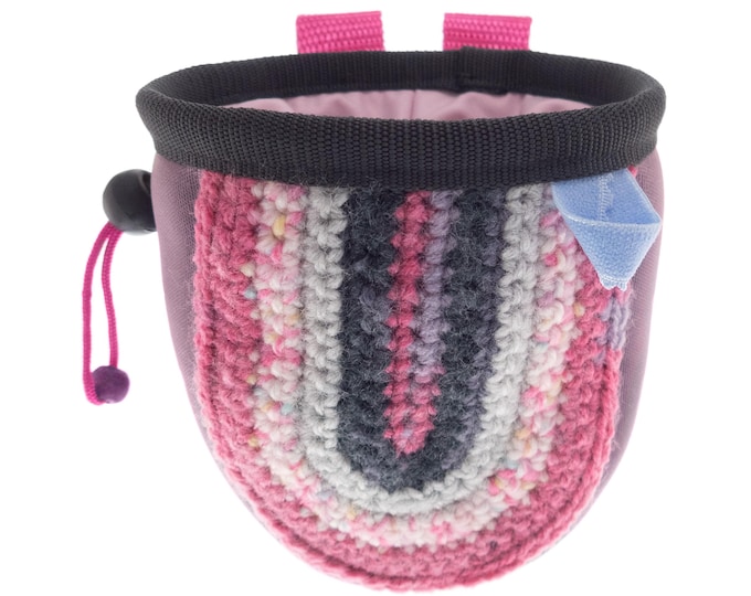 Girls Chalk Bag, Pink Small Rock Climbing and Bouldering Bucket Bag, Children's Size: S