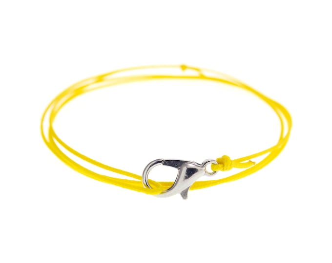 Adjustable Sliding Bracelet with Knots and Clasp. Slider Rope Bracelet. Two Strings Cord Friendship Bracelet with Slip Knots. Anklet. 0.8 mm