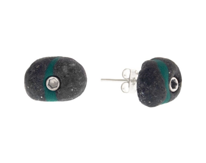 Mini Rock Climber Earrings Mens, Womens. Rock Climbing Gifts. Climb Holds Jewelry. Climbing Grips Studs for Guy, Girl. Black Grey Emerald