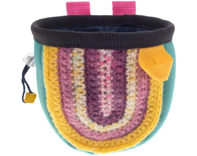 Climb Chalk Bag for Kids, Pink and Blue Cool Powder Bag Bouldering, Rock Climbing Boulder Chalk Bag with Belt. S Size