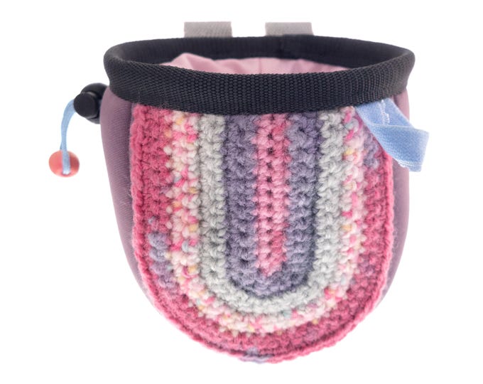 Children's Chalk Bag Climbing Girls. Kids Chalk Pouch for Bouldering, Youth Chalk Holder for Rock Climbing Child, Pink Neoprene. S Size