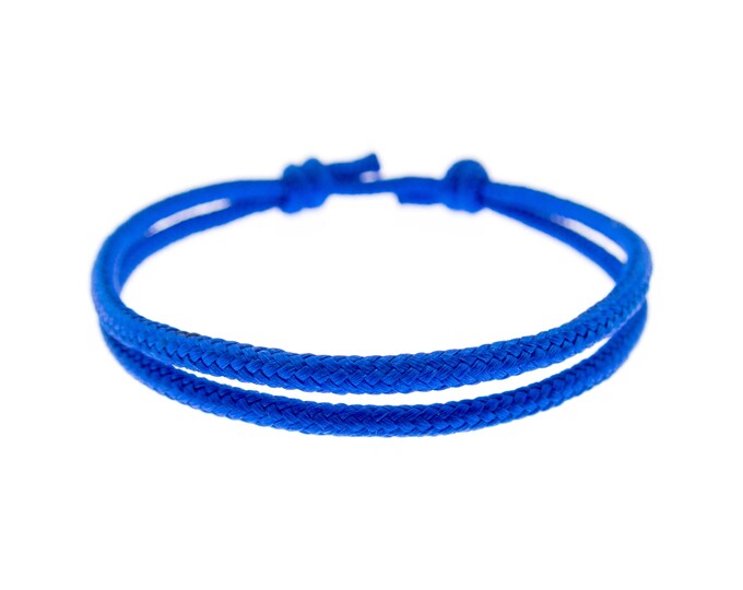 Hand Bracelet Couple Blue. Bracelet for Couples. Aesthetic Friendship Yoga Gift Long Distance Jewelry Best Friend Matching for Her Him. 2 mm