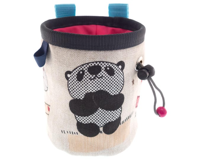 Small Kids Chalk Bag, Cool Panda Rock Climbing Chalk Bag, Best Funny Animals Bouldering Bucket Children's. S Size