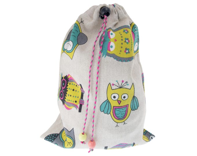 Rock Climbing Shoe Bag, Owl Pouch for Harness Gear, Eco Friendly Tote. H31/W22 cm