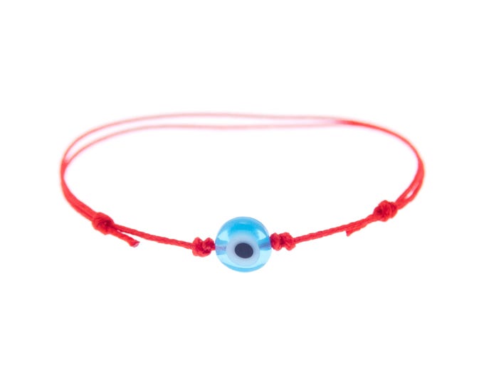 Kabbalah Bracelet with Evil Eye, Amulet Kabbalah Bracelet, Kabbalah Cord Bracelet Red String Cord. Unisex and Mens Bracelet for Luck. 0.8 mm