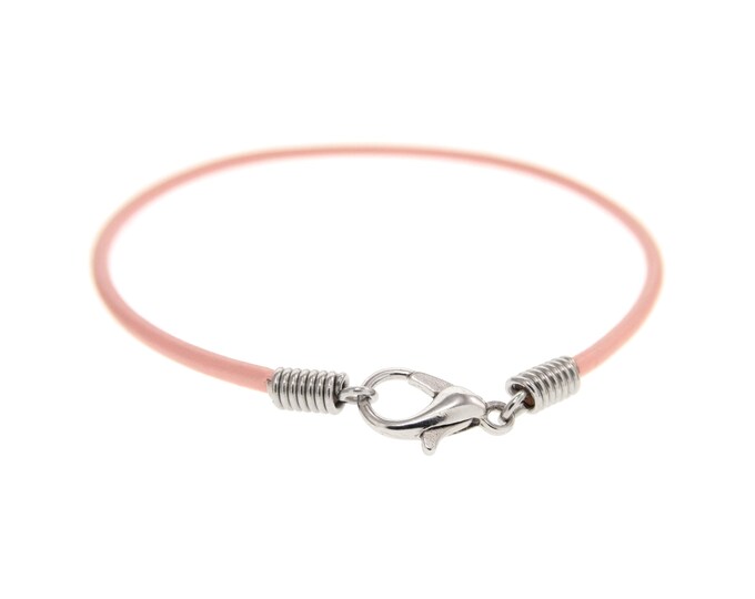 Minimalist Friendship Bracelets Pink Leather Cord Thin Rope. Simple Genuine Thread Bracelet Coolest String Couple Jewelry for Men Women Girl