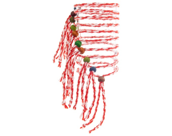 Eco Friendly Martenica Set of 10, Natural Martenichki. Martenitsa Baba Marta, Martenitchki, Martenichki Cotton Bracelets Red White Bulgarian