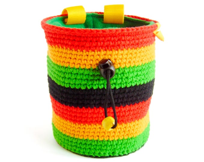 Rock Climbing Gifts, Rock Climbing Chalk Bag, Reggae Chalk Bag Climbing Birthday Gift