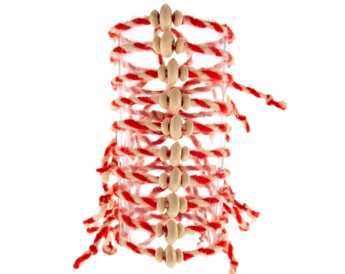 10 Martenitsa Bracelet. Bulgarian Red and White Bracelets. Set of 10 Natural Wool, Baba Marta Hand Armband from Bulgaria. Greek Tradition