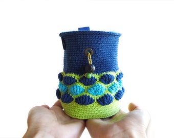 Rock Climber Chalk Bag. Indoor Rock Climbing and Outdoor Gift Idea. Crochet Chalkbag. M Size